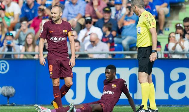 Дембеле после травмы, getty images