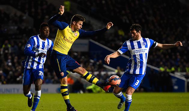 Оливье Жиру в матче против Брайтона, getty images