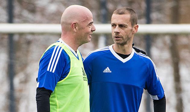 Президент ФИФА Джанни Инфантино и его коллега из УЕФА Александр Чеферин, getty images