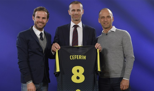 Хуан Мата, Александер Чеферин и Юрген Грисбек, uefa.com