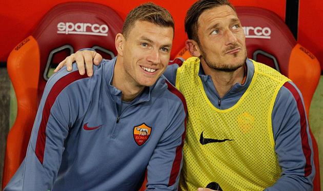 Эдин Джеко и Франческо Тотти, Getty Images