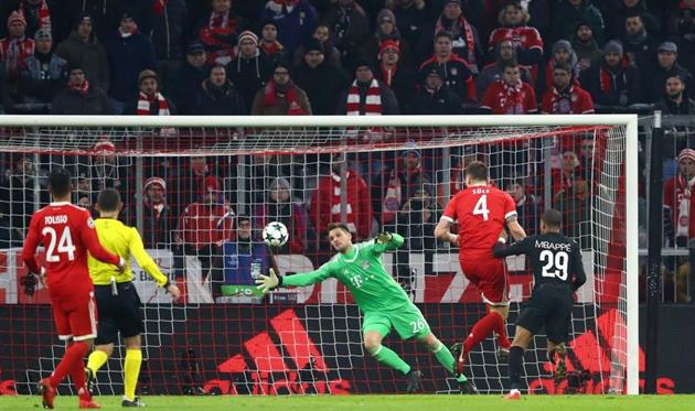 Килиан Мбаппе забивает Баварии в Лиге чемпионов, Getty Images