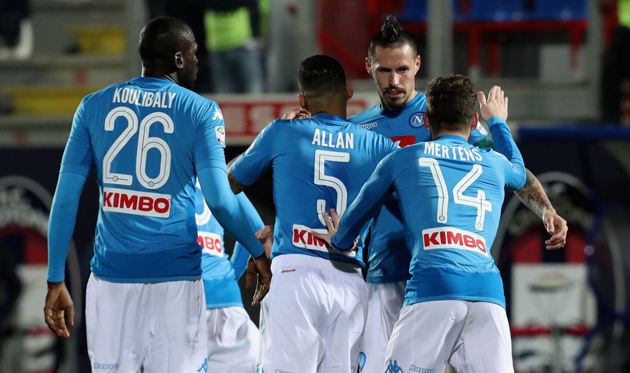 Наполи празднует гол Гамшика, Getty Images