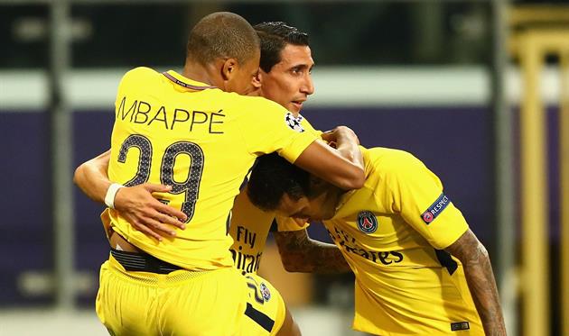 Килиан Мбаппе, Анхель Ди Мария и Неймар, Getty Images