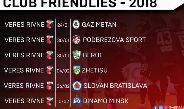 Расписание матчей Вереса