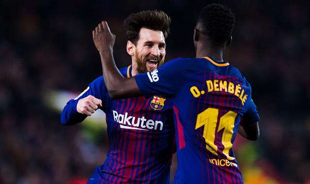 Лео Месси и Усман Дембеле, getty images