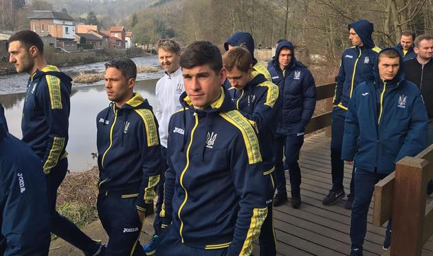 Сборная Украины прогулялась по Льежу