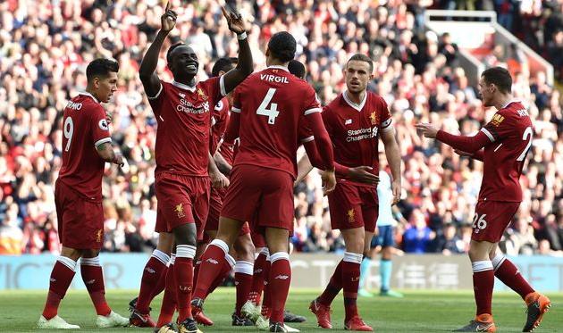 Радость игроков Ливерпуля, twitter.com/lfc