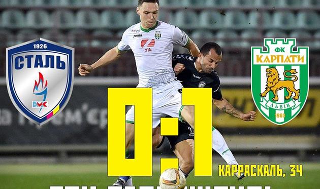 Сталь — Карпаты 0:1 Видео гола и обзор матча