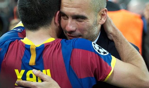 Хави и Пеп Гвардиола