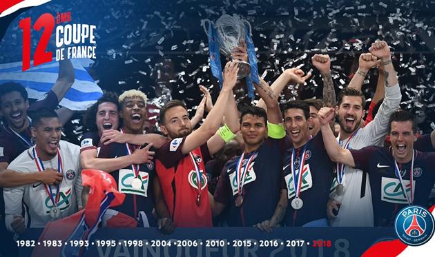 Капитан Лез Эрбье и обладатели Кубка Франции, фото: ФК ПСЖ