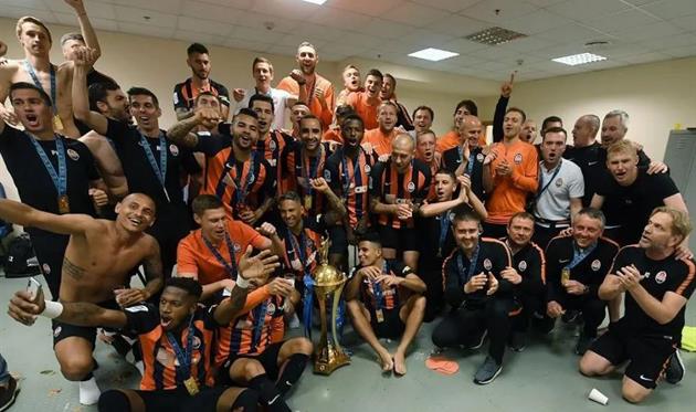 Раздевалка Шахтера после победы в Кубке Украины