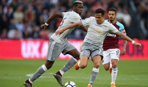 Санчес, Погба и Лансини, twitter.com/manutd