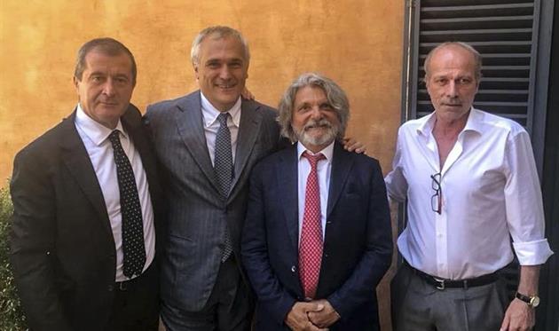 Вальтер Сабатини (справа) договорился с Массимо Ферреро (второй справа), фото ФК Сампдория