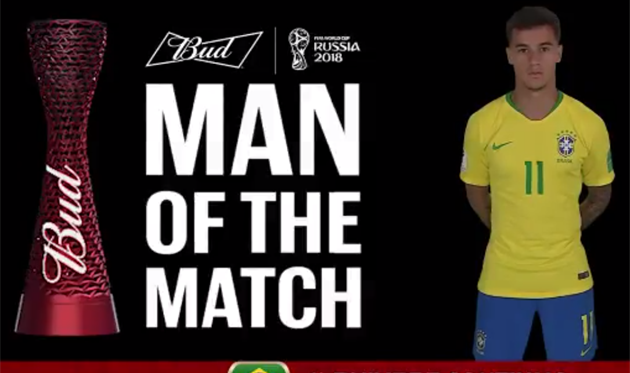 ЧМ-2018: Филиппе Коутиньо — лучший игрок матча между Бразилией и Коста-Рикой