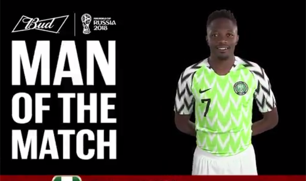 ЧМ-2018: Муса — лучший игрок матча между Нигерией и Исландией