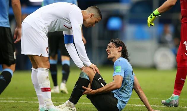 Эдинсон Кавани и Криштиану Роналду, Getty Images