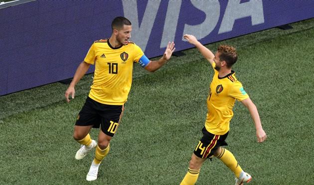 Азар — лучший игрок матча Бельгия — Англия