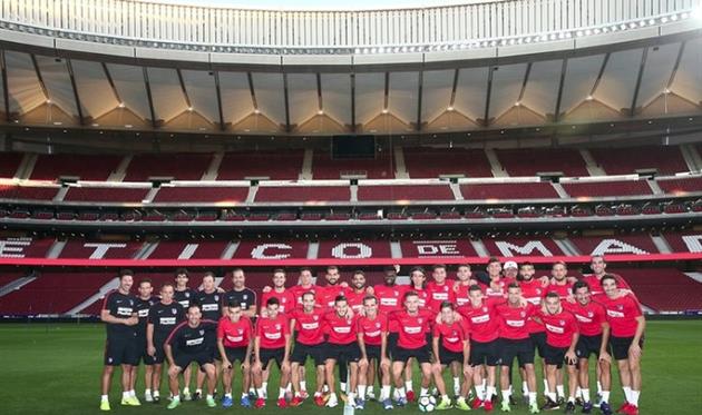 Игроки атлетико на Ванда Метрополитано