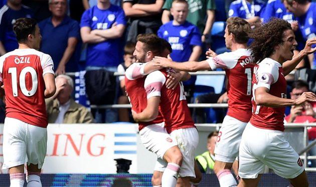радость игроков арсенала, premierleague.com