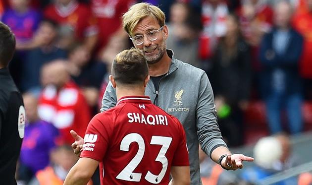 Джердан Шакири и Юрген Клопп, liverpoolfc.com