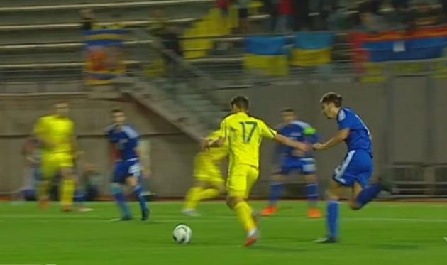 Потрясающий гол Шведа в матче молодежек Украины и Андорры