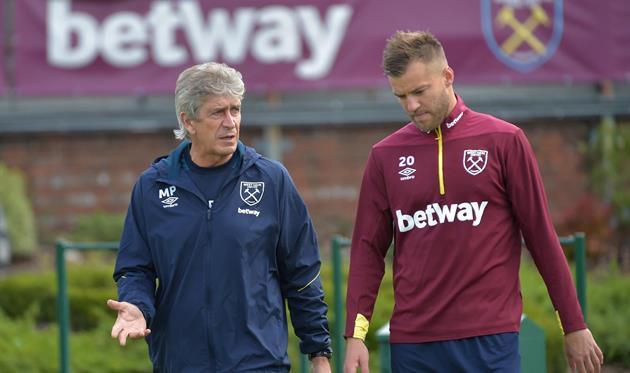 Мануэль Пеллегрини и Андрей Ярмоленко, фото ФК Вест Хэм