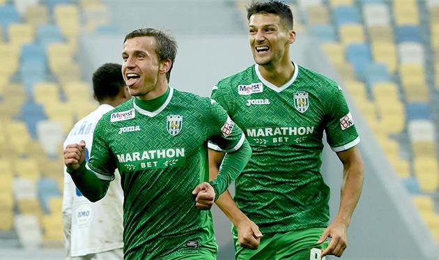 Сергей Мякушко (слева), ФК Карпаты