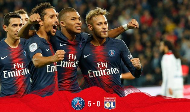 Игроки парижан радуются очередному голу, фото: твиттер ПСЖ