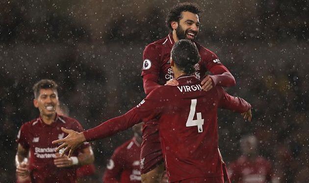 салах и ван дейк забили по голу, getty images