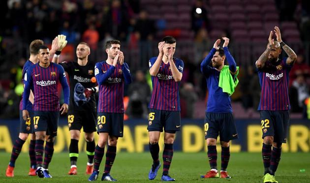 ИГРОКИ БАРСЕЛОНЫ ПОСЛЕ ПОБЕДЫ НАД ЛЕВАНТЕ, GETTY IMAGES