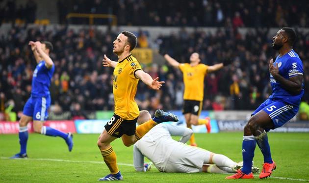 Диогу Жота оформил хет-трик в поединке против Лестера, Getty Images