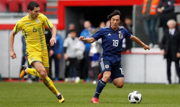 ШОЯ НАКАДЗИМА В МАТЧЕ ПРОТИВ СБОРНОЙ УКРАИНЫ, PHOTO: THE JAPAN TIMES