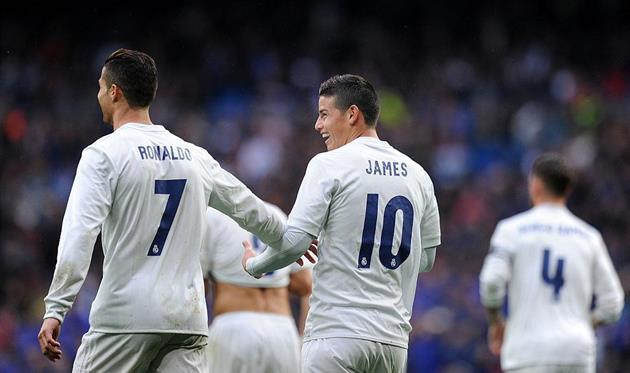 КРИШТИАНУ РОНАЛДУ (СЛЕВА) И ХАМЕС РОДРИГЕС (СПРАВА), GETTY IMAGES