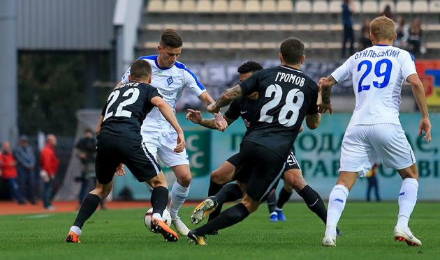 Вербич против игроков Зари, фото: ФК Заря