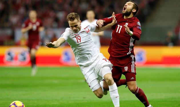 Томаш Кендзера в матче против Латвии