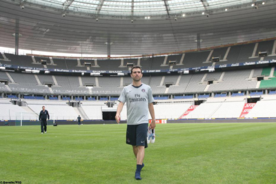 Педру Паулета после предыгровой тренировки на Стад-де-Франс, фото psg.fr