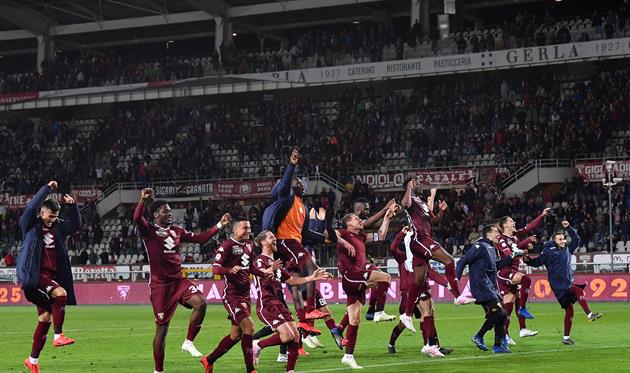 Радость Торино после игры с Миланом, Getty Images