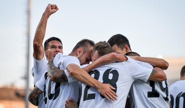 Заря празднует забитый мяч, фото ФК Заря Луганск