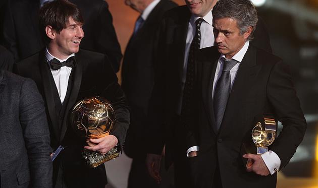 Лионель Месси и Жозе Моуриньо в 2010 году, Getty Images