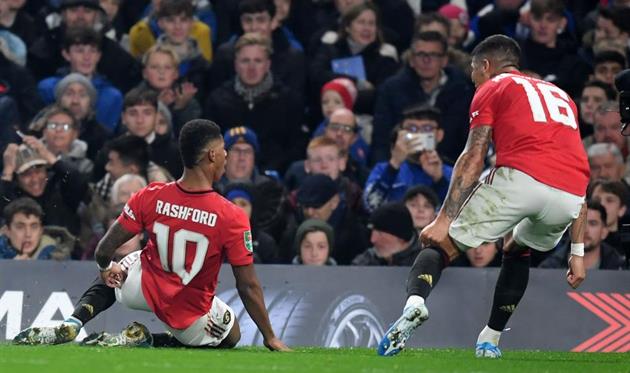 маркус рашфорд празднует гол, getty imges