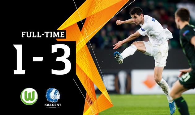 Роман Яремчук в матче Вольфсбурга и Гента, photo KAA Gent