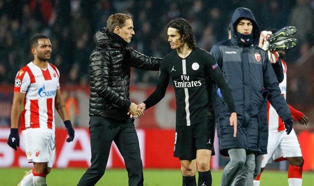 Томас Тухель и Эдинсон Кавани, Getty Images