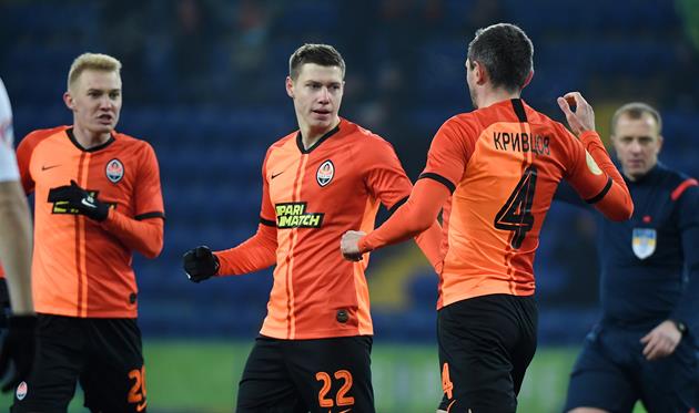 Шахтер празднует гол на 4-й минуте, shakhtar.com