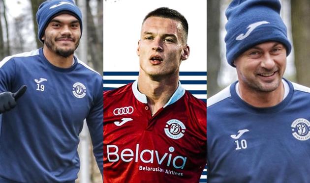 Александр Нойок, Алексей Хобленко и Атрем Милевский, фото ФК Динамо Брест