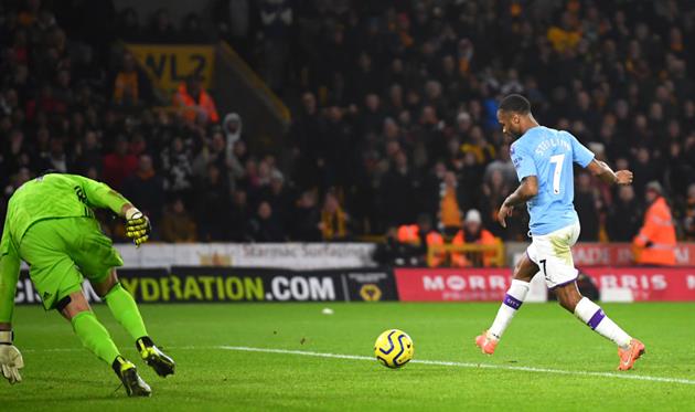 Рахим Стерлинг в матче против Вулверхэмптона, Getty Images