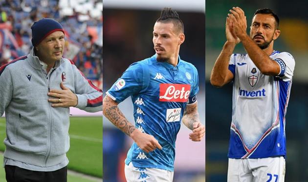 Синиша Михайлович, Марек Гамшик и Фабио Квальярелла, Getty Images