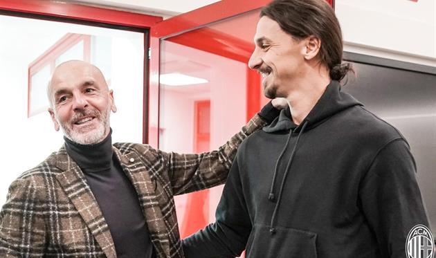 Стефано Пьоли и Златан Ибрагимович, фото ФК Милан