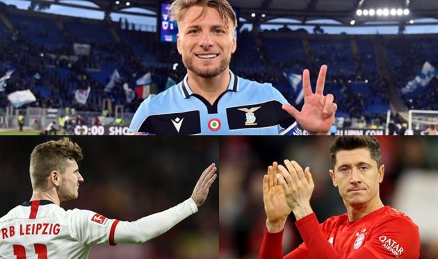 Чиро Иммобиле, Тимо Вернер и Роберт Левандовски, Getty Images