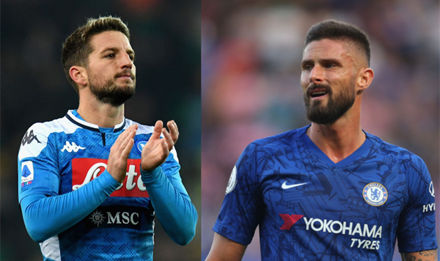 Дрис Мертенс и Оливье Жиру, Football.ua/Getty Images